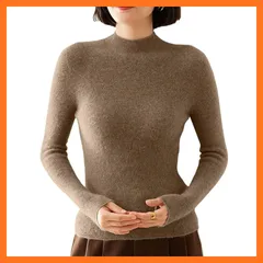 【新品】 [ANGJ] セーター ライトウエイト タートルネック クラシックフィット 高級魅力的な縦リブ 長袖 レディース 高伸縮 リブ素材 着回し力 華奢見え 春秋冬 4サイズ展開 1