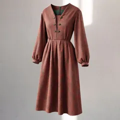 昭和レトロワンピース ペイズリー柄 ラック東京 ジュリークレール 13A2 XL 古着 ヴィンテージ オレンジ グリーン