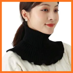 【新品】 [YAYUPLUS] ニット 付け襟 レディース ネックウォーマー ハイネック 冬 ネックカバー タートルネック 暖か 防寒 保温 重ね着 ファッション小物 プレゼント 誕生日 ギフト 秋 (ブラック) 0