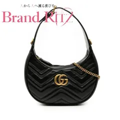 中古 グッチ GGマーモント ハンドバッグ チェーン ワンショルダーバッグ 2WAY 699514 ブラック レザー レディース GUCCI　【送料無料】【西神店】