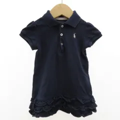 ラルフローレン RALPH LAUREN ポロワンピース 半袖 フリル 女の子 80 紺 ネイビー /GV ■GY14