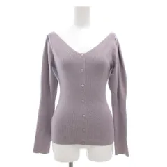 スナイデル SNIDEL ハートネックニットプルオーバー セーター 長袖 Vネック ボタン装飾 F 紫 パープル SWNT215008 /GV ■GY43