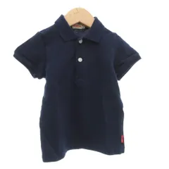 ミキハウス mikihouse ポロシャツ 100 半袖 鹿の子 無地 紺 ダークネイビー /AE ■GY14
