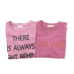 ブランシェス BRANSHES 2点セット Tシャツ 110 120 半袖 プリント ピンク /NU ■GY14