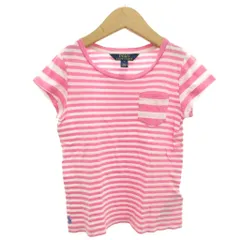 ポロ ラルフローレン POLO RALPH LAUREN ボーダーTシャツ カットソー 半袖 女の子 6 ピンク 白 ホワイト ピンク /GV ■GY14