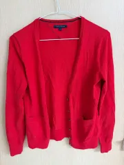 トミーヒルフィガー 赤色 カーディガン