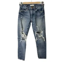 マウジー MOUSSY クラッシュデニム ジーンズ パンツ 24 インディゴ