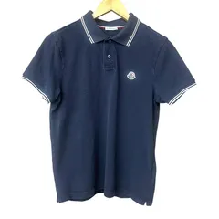 モンクレール MONCLER MAGLIA POLO MANICA CORTA ポロシャツ 鹿の子 カットソー ロゴ 半袖 F10918A7060084556 S 紺 ネイビー ☆AA★