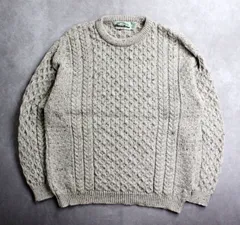 【本場アイルランド製 アランセーター】 希少XXLサイズ フィッシャーマンニット ナチュラルカラー aran craft