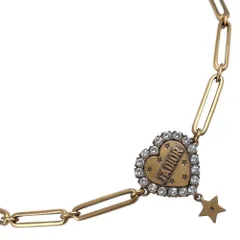 【Dior】クリスチャンディオール J'ADIOR ハート スター チョーカー 金メッキ×ラインストーン レディース 17.6g ネックレス