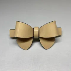 ヘアバレッタ　リボン　ベージュ