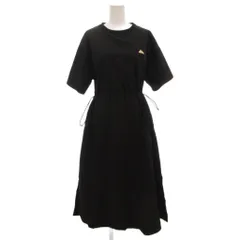 ケルティ KELTY ラッシュコンフォートワンピース ロゴ ウエストドロスト 半袖 マキシ ロング M 黒 ブラック KE25112010 /AE