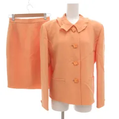 ミラショーン mila schon duemila セットアップ フォーマル ジャケット スカート ちりめん フリルカラー 40 オレンジ /JS ■GY43