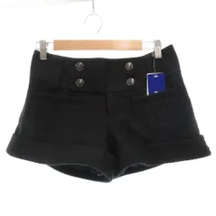 バーバリーブルーレーベル BURBERRY BLUE LABEL ショートパンツ ウール 38 黒 ブラック ホースロゴボタン FQF55-862-09 /FF