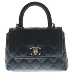 CHANEL (シャネル) ココハンドル ミニ ブラック キャビアスキン ハンドバッグ AP4244