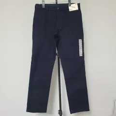 新品 UNIQLO ユニクロ 30 ネイビー ストレッチ ノータック スリムフィット コットン パンツ M-パンツ-230