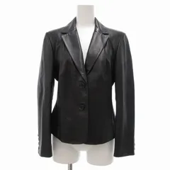 タルボット TALBOTS テーラードジャケット レザー シングル 黒 ブラック /UO