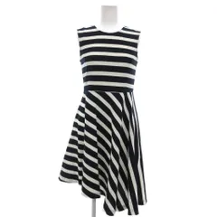 ジルスチュアート JILL STUART 美品 ノースリーブワンピース 0 紺 ネイビー 白 ホワイト ボーダー アシンメトリー 092-6162002 /UO ■GY43