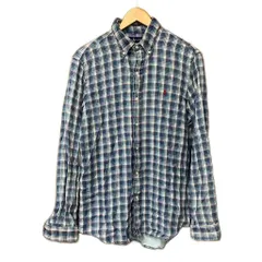 ラルフローレン RALPH LAUREN チェック柄 長袖 シャツ ボタンダウンシャツ コットン 刺繡  M 青 ブルー