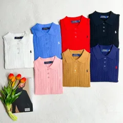 ポロ ジャンケーブル 半袖 ニット