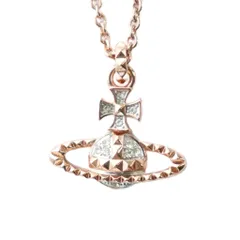 ヴィヴィアンウエストウッド Vivienne Westwood ネックレス アクセサリー ペンダント ロゴ オーブ ラインストーン ピンクゴールド色 ■GY18 /MQ