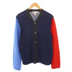 コムデギャルソンシャツ COMME des GARCONS SHIRT クレイジーパターンニットカーディガン 長袖 Vネック ウール S マルチカラー W26505-3 /BB