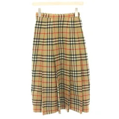 バーバリーズ Burberrys ノバチェック スカート ロング プリーツ フレア チェック柄 ヴィンテージ ベージュ 黒 ブラック 赤 レッド /YT