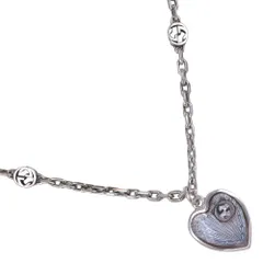 【GUCCI】グッチ ブルーハート インターロッキングG シルバー925 レディース 8.2g ネックレス