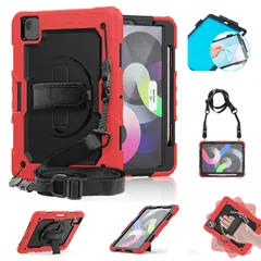 新品 「内蔵スクリーンプロテクター」Doo iPad Air 5 ケース iPad Air 4 ショルダーケース 10.9インチ第5/4世代対応 耐衝撃 カバー ペン収納付き Pencil2対応 360°回転キックスタンド 手持ちバンド ショルダー 落下防止