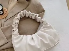 円形ミニバッグ　ポーチ　肩掛けバッグ　バッグ　ホワイト　540220F