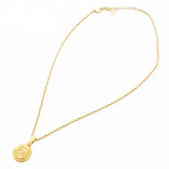 クリスチャンディオール Christian Dior CDロゴラウンドGPネックレス ペンダント ラインストーン ゴールドカラー /AE ■GY47