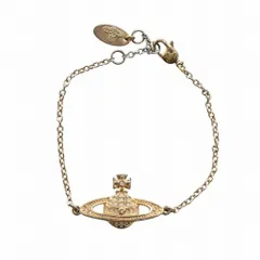 ヴィヴィアンウエストウッド Vivienne Westwood MINI BAS RELIEF ブレスレット アクセサリー バングル ロゴ オーブ ラインストーン ゴールド色 1205999501