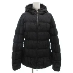 プラダスポーツ PRADA SPORT ダウンジャケット ジップアップ ヌートリアファー付 ナイロン 40 黒 ブラック 280949 /GV ■GY17