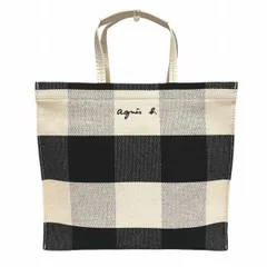 アニエスベー　キャンバス　チェック柄　バッグ　ハンドバッグ　レディース