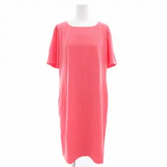 オットーコレクション Otto Collection 美品 ワンピース クルーネック 半袖 ひざ丈 L コーラルピンク /AE