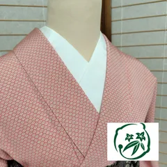 【訳有り・超特価！】一点物 ✨️帯付け二部式かんたん着物 ✨️サーモンピンク 小紋 袷 正絹