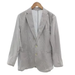 ポールスチュアート PAUL STUART テーラードジャケット シングル ストライプ 50 青 ブルー /FF