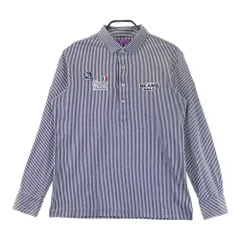 サイズ：L BEAMS GOLF ビームスゴルフ  長袖ポロシャツ ストライプ柄 ネイビー系 [240101607936] ゴルフウェア メンズ ストスト