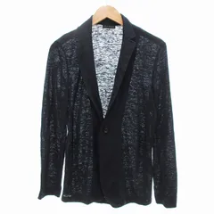 テットオム TETE HOMME カーディガン シアー ノッチドラペル Ｍ 紺 ネイビー /JS