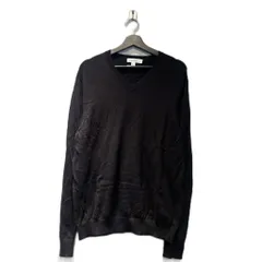 カルバンクライン CALVIN KLEIN Ｖネックセーター ニット ウール 長袖 M 黒 ブラック 