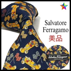 美品✨ サルヴァトーレフェラガモ ネクタイ ネイビー 紺 飛行機