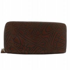 Vivienne Westwood エンボスオーブ フラップロングウォレット 茶 