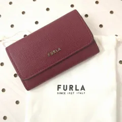 FURLA フルラ キーケース 4連 キーリング付 ボルドー ベージュ
