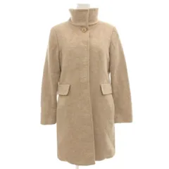 マックスマーラステュディオ Max Mara Studio スタンドカラーコート ミドル ハーフ丈 ウール 36 ベージュ /GV ■GY47