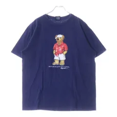 POLO RALPH LAUREN (ポロラルフローレン) 90S VINTAGE POLO BEAR ヴィンテージ ホンジュラス製 ポロベア フロントプリント クルーネック 半袖Tシャツ カットソー ネイビー