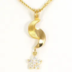 K18YG　K14YG　ネックレス　necklace　ジルコニア　総重量約4.4g　約50cm
