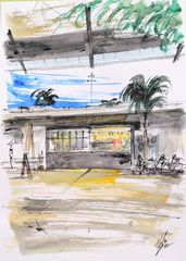 原画#246 ヘルシンキ フィンランド 水彩画 ドローイング インテリア