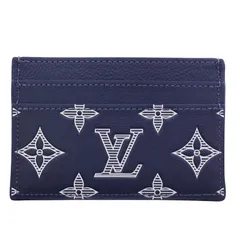 ルイヴィトン LOUIS VUITTON ポルト カルト ダブル モノグラム シャドウ レザー カード入れ 名刺入れ 牛革 総柄 紺 ネイビー M83700 /XZ ■OH ■GY12