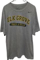 NIKE ドライフィット　古着　グレー　XL　プリント　半袖Tシャツ