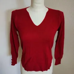 春物 長袖【 ワインレッド★Ｍ】 ゆったり ニット  ふんわり Vネック シンプル